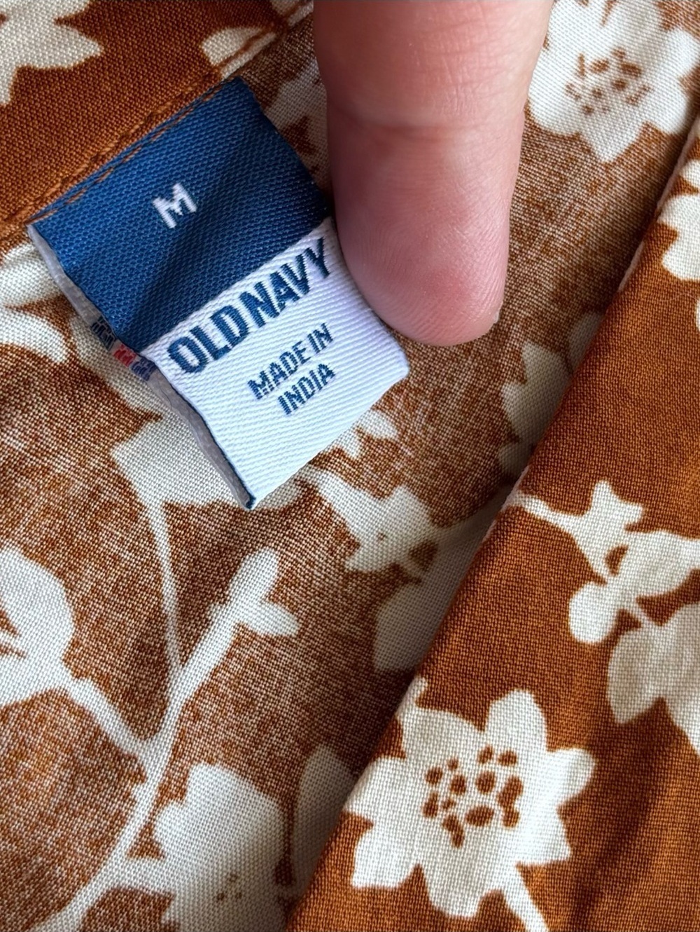 Old Navy Rust Brown Floral Print Dress - Picture 2 of 6